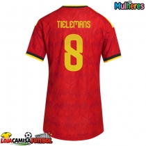 Camisa de Futebol Bélgica Youri Tielemans #8 Equipamento Principal Mulheres Mundo 2026 Manga Curta